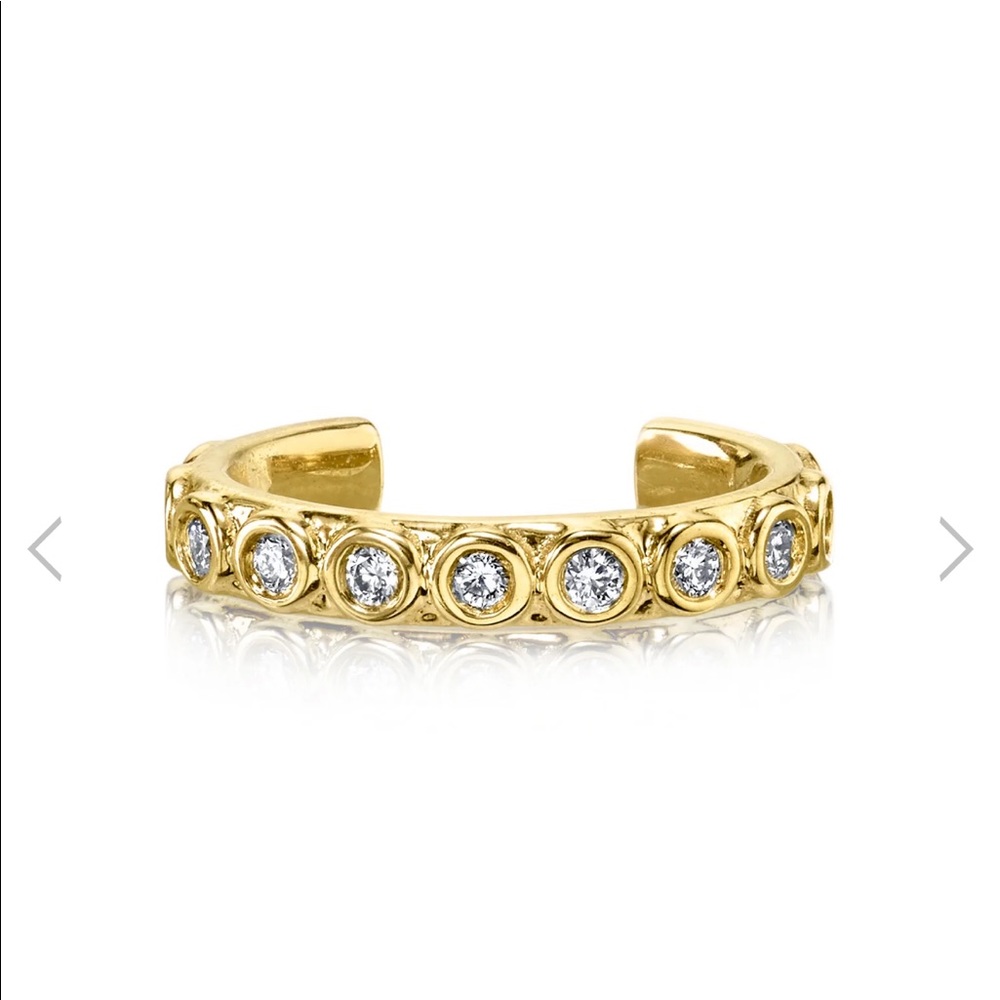 White diamond gold ear cuff